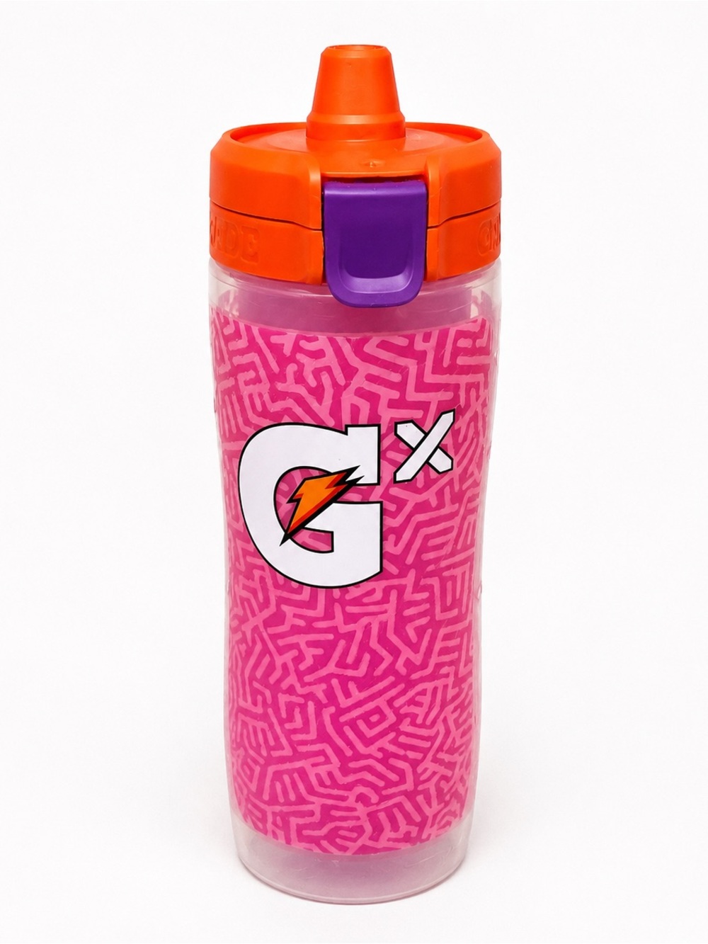 Gatorade Gx 30oz Pink Maze Print Sports Water Bottle Orange Purple